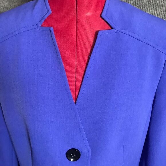 Kasper Skirt Suit Women’s Size 10 Royal Blue & Black 2-Piece Set Blazer & Skirt - Picture 9 of 12